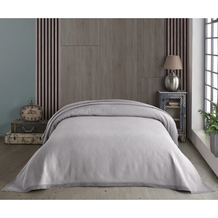 Покрывало хлопок 240х260 IRYA SOFIYA серое