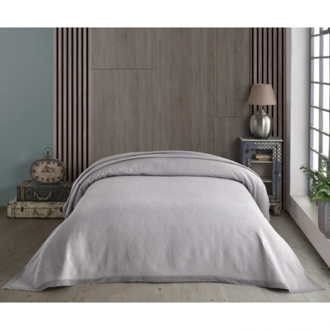 Покрывало хлопок 240х260 IRYA SOFIYA серое