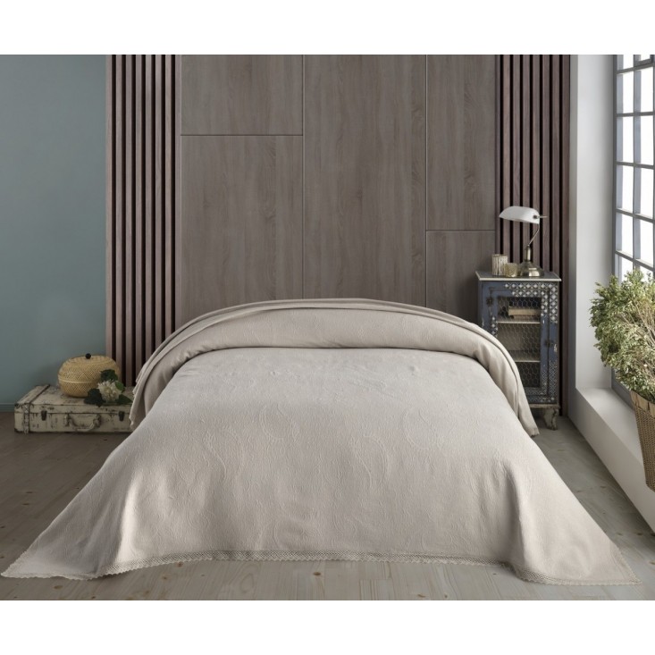 Покрывало хлопок 240х260 IRYA SOFIYA бежевое