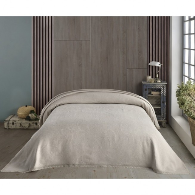 Покрывало хлопок 240х260 IRYA SOFIYA бежевое