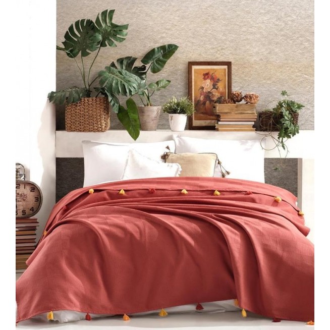 Покрывало хлопок 220х240 IRYA ZILLER бордо