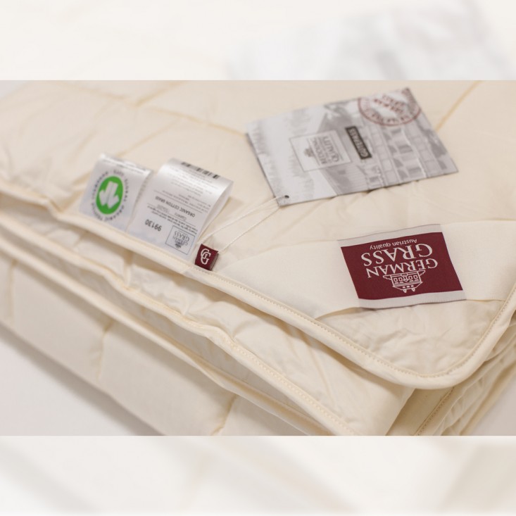 Одеяло евро макси 220х240 легкое German Grass Organic Cotton