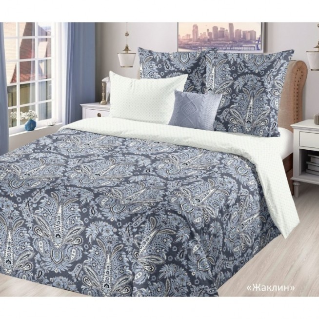 Постельное белье евро бязь Valtery Зигзаги