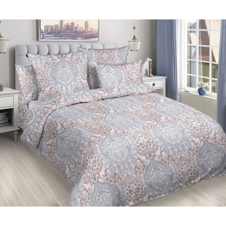 Постельное белье 2 спальное бязь Valtery Серая фантазия