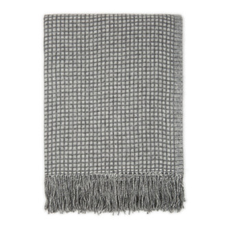 Шерстяной плед австралийский меринос Drobe Etno серая клетка фото