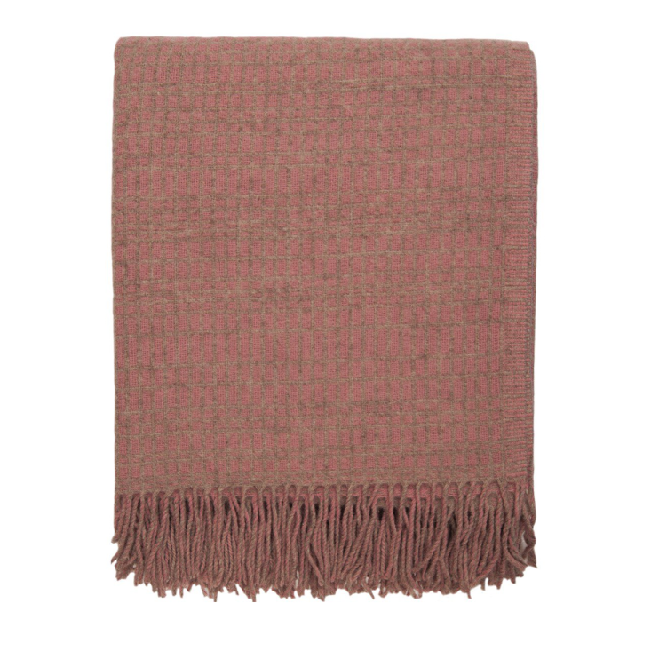 Шерстяной плед австралийский меринос Drobe Etno терракот