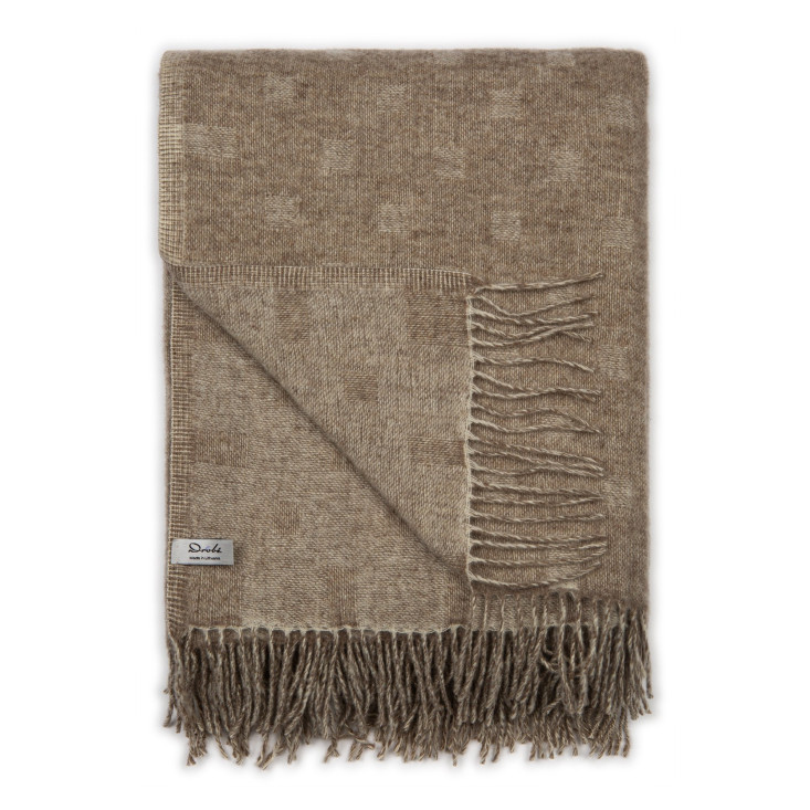 Шерстяной плед австралийский меринос Drobe Arina коричневый