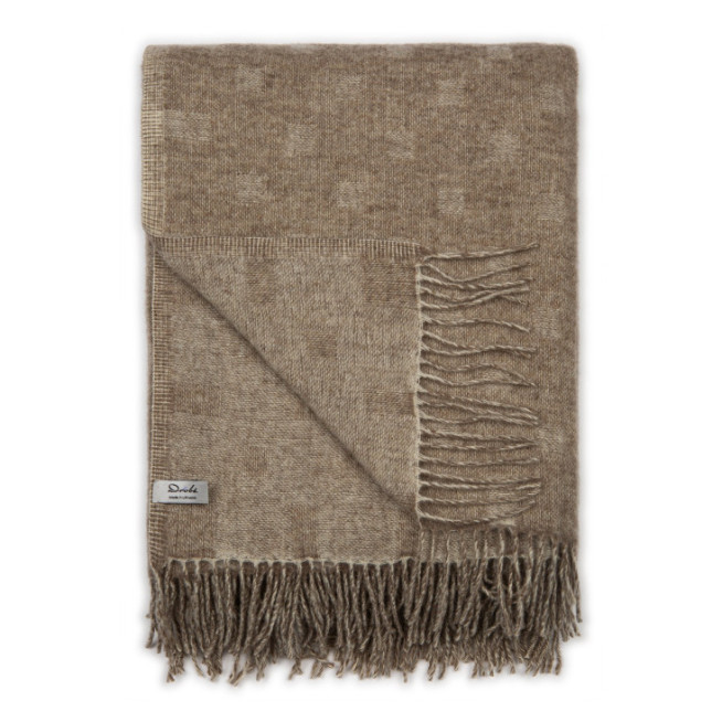 Шерстяной плед австралийский меринос Drobe Arina коричневый