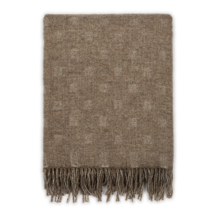 Шерстяной плед австралийский меринос Drobe Arina коричневый