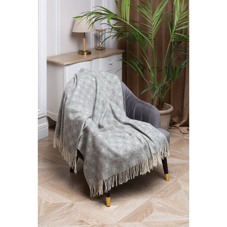 Шерстяной плед австралийский меринос Litvilas Vika серый