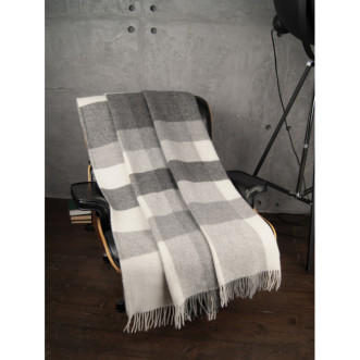 Шерстяной плед монгольские ягнята Litvilas Eli серая полоски