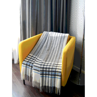 Шерстяной плед монгольские ягнята Litvilas Derion серый