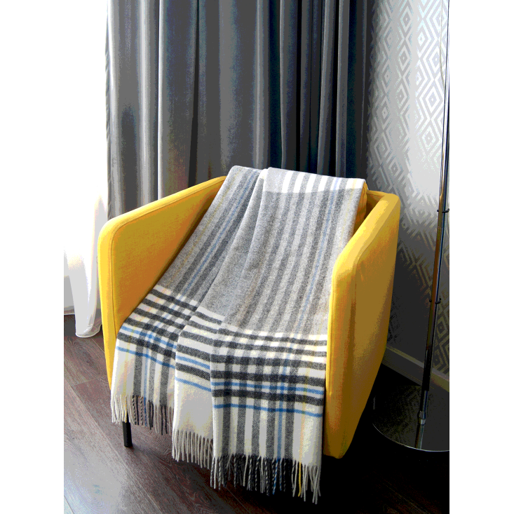 Шерстяной плед монгольские ягнята Litvilas Derion серый