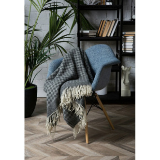 Шерстяной плед монгольские ягнята Litvilas Saga темно серый