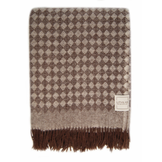 Шерстяной плед монгольские ягнята Litvilas Saga шоколадный