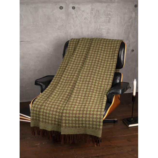 Шерстяной плед монгольские ягнята Litvilas Saga горчичный