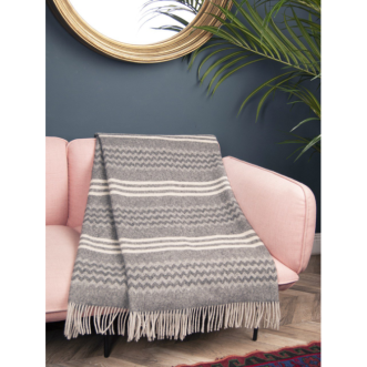 Шерстяной плед монгольские ягнята Litvilas Laguna серый