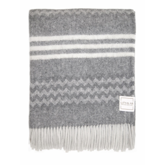 Шерстяной плед монгольские ягнята Litvilas Laguna серый фото