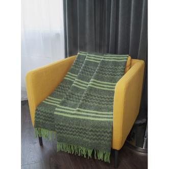 Шерстяной плед монгольские ягнята Litvilas Laguna зеленый