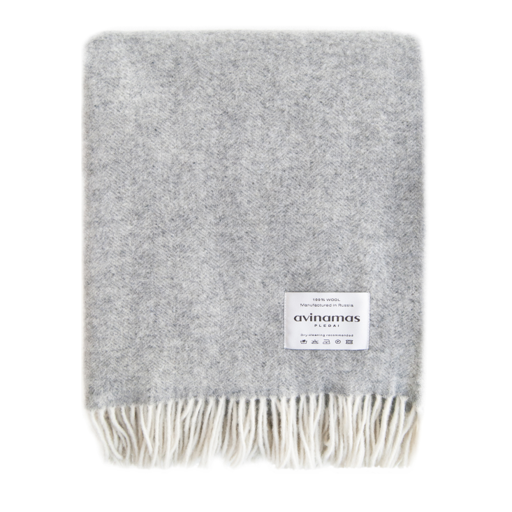 Шерстяной плед австралийский меринос Avinamas Classic светло серый