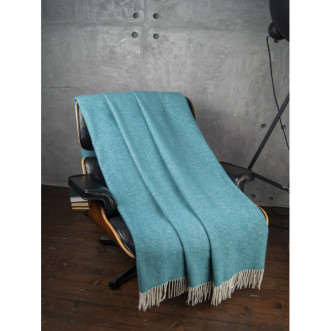 Шерстяной плед австралийский меринос Avinamas Classic бирюза