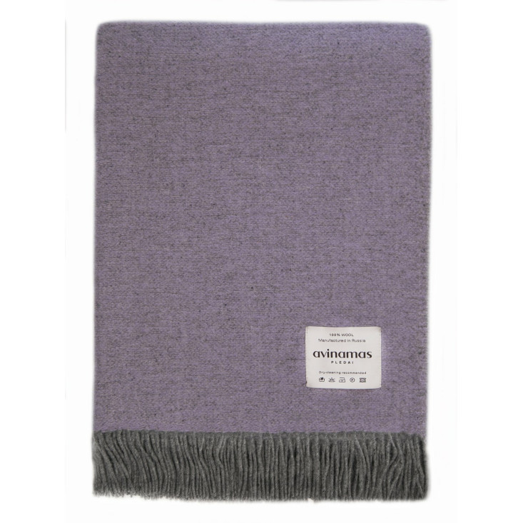 Шерстяной плед австралийский меринос Avinamas Milda сиреневый