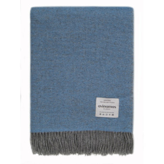 Шерстяной плед австралийский меринос Avinamas Milda голубой фото