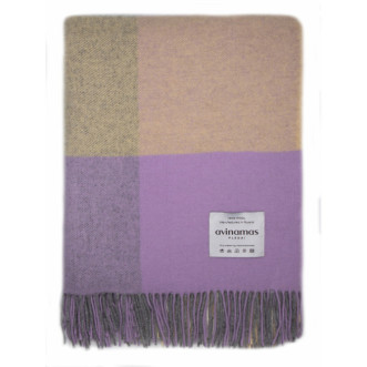 Шерстяной плед австралийский меринос Avinamas Dana сиренево желтый