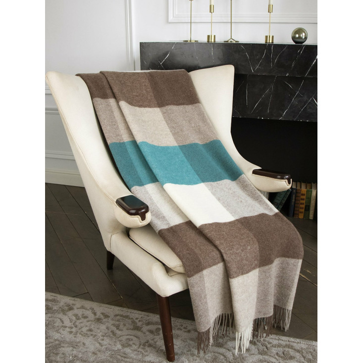 Шерстяной плед австралийский меринос Avinamas Dana бирюза