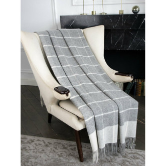 Шерстяной плед австралийский меринос Avinamas Enna серый