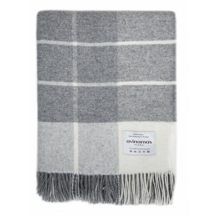 Шерстяной плед австралийский меринос Avinamas Enna серый