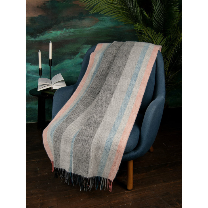 Шерстяной плед альпака меринос Avinamas Lima серо-голубой