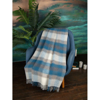 Шерстяной плед альпака меринос Avinamas Andes синий