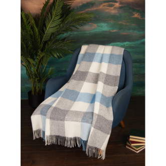 Шерстяной плед новозеландские ягнята Avinamas Agne синий