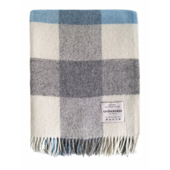 Шерстяной плед новозеландские ягнята Avinamas Agne синий