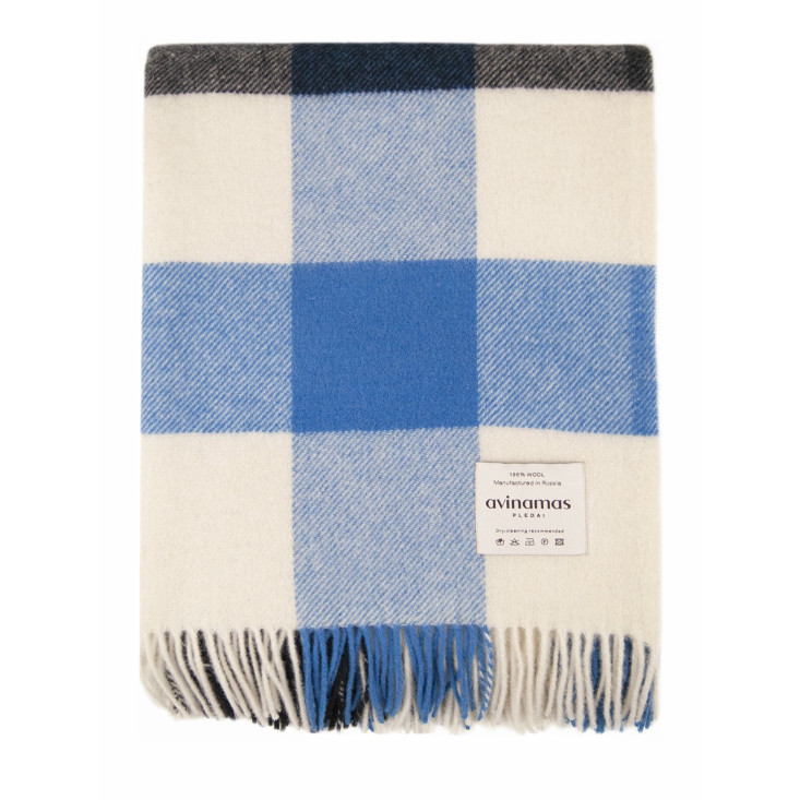 Шерстяной плед новозеландские ягнята Avinamas Agne голубой