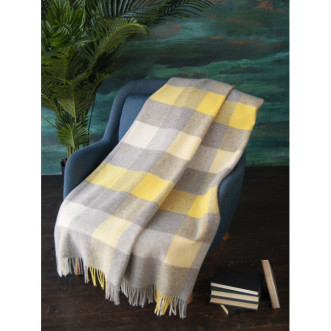 Шерстяной плед новозеландские ягнята Avinamas Agne желтый