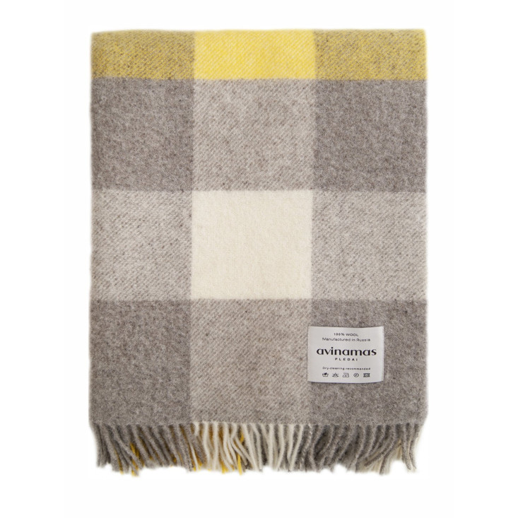 Шерстяной плед новозеландские ягнята Avinamas Agne желтый