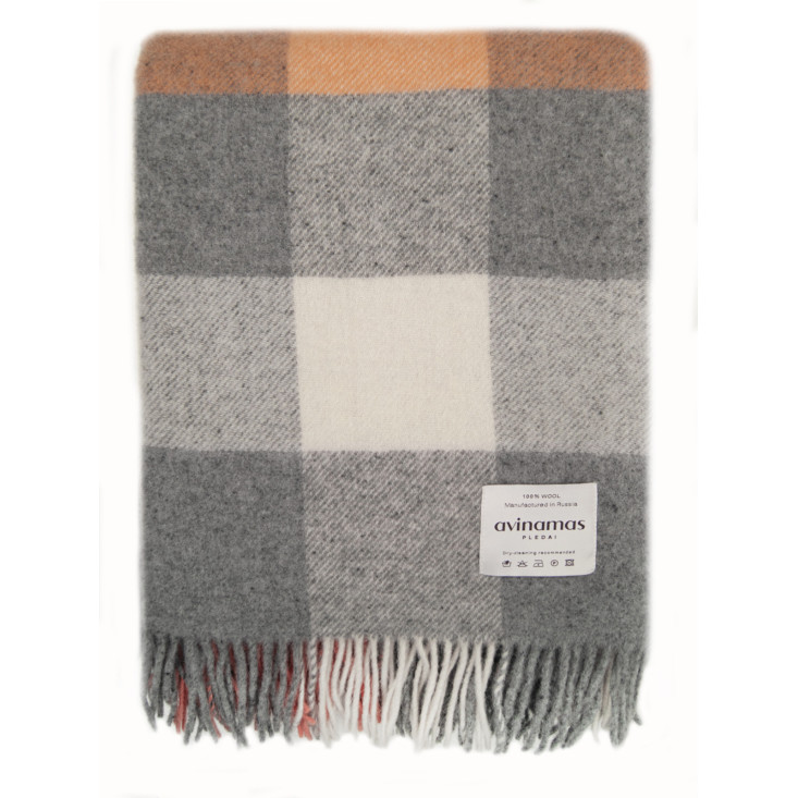 Шерстяной плед новозеландские ягнята Avinamas Agne оранжевый