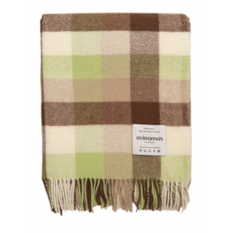 Шерстяной плед новозеландские ягнята Avinamas Thomas коричнево-зеленый