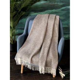 Шерстяной плед новозеландские ягнята Avinamas Janina какао