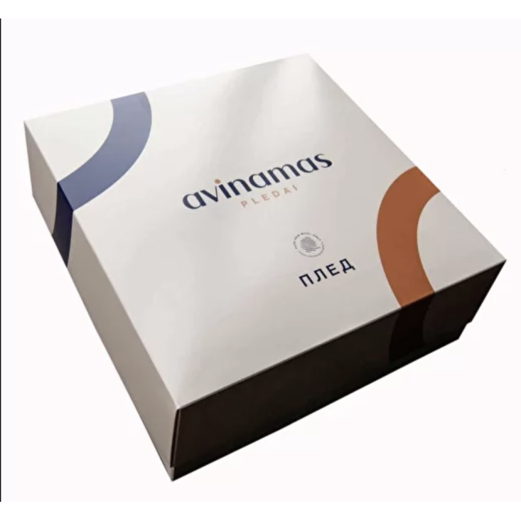 Шерстяной плед австралийский меринос Avinamas Milda голубой