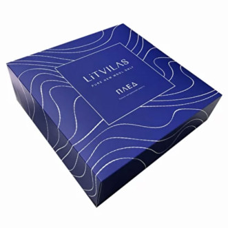 Шерстяной плед Litvilas Leda бежевая клетка коробка