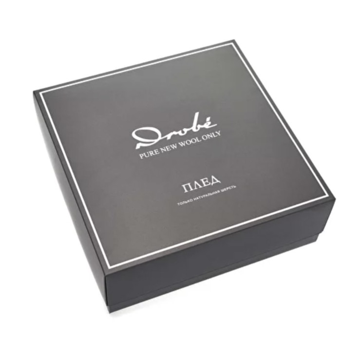 Шерстяной плед австралийский меринос Drobe Etno серая клетка