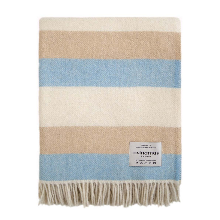 Шерстяной плед новозеландские ягнята Avinamas Lina синий