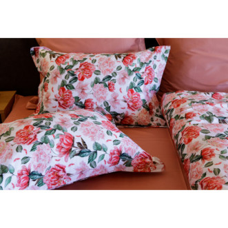 Постельное белье семейное мако сатин люкс von der Thannen Кораловые Пионы (Coral Peony) - купить по низким ценам