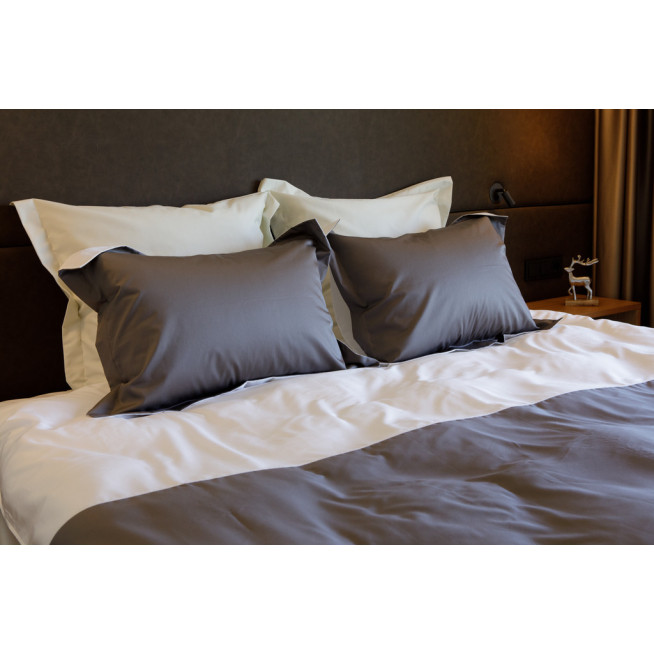 Постельное белье семейное мако сатин люкс Twist grey & white von der Thannen