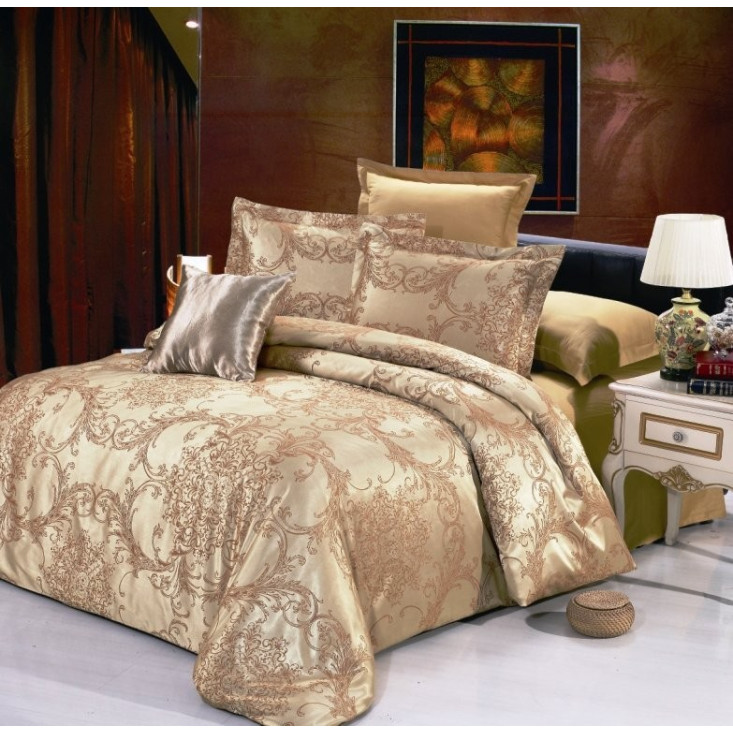 Постельное белье евро сатин жаккард Вальтери JC-21