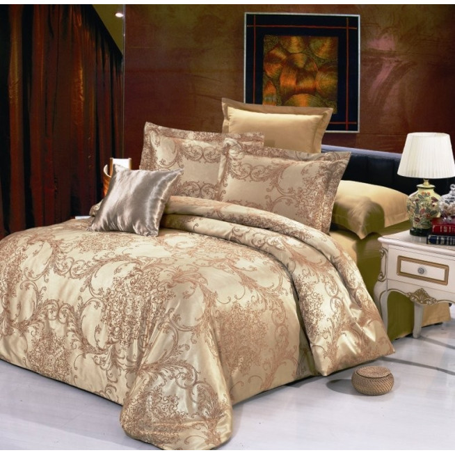 Постельное белье евро сатин жаккард Вальтери JC-21