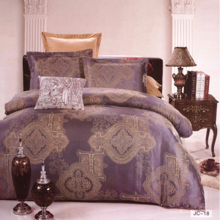 Постельное белье евро сатин жаккард Вальтери JC-18